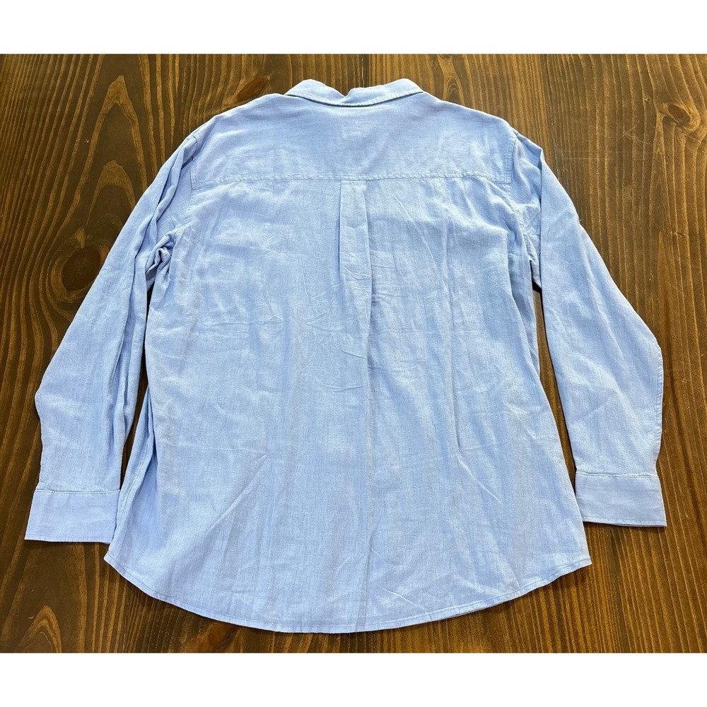 GAP Womens Linen‎ Blend Long Sleeve Button Down Shirt Light Blue L - Picture 5 of 9